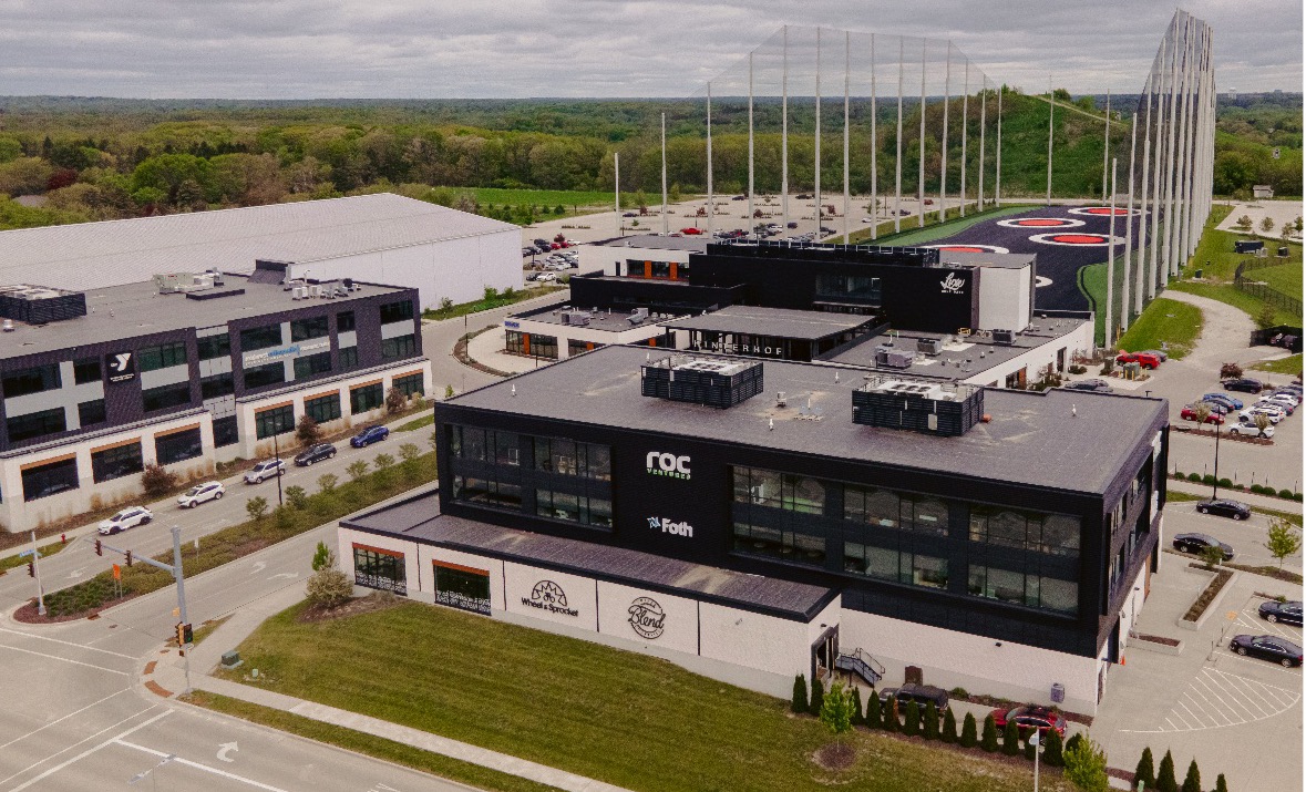 aerial view of Ballpark Commons in Franklin, Wisconsin