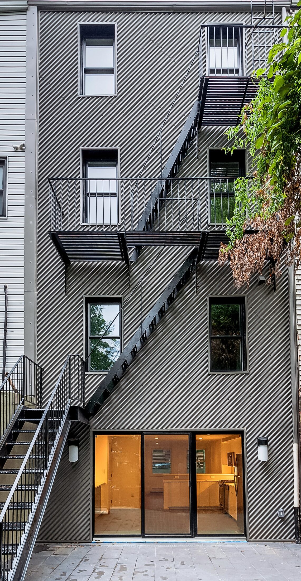 Residence featuring sinewave panels